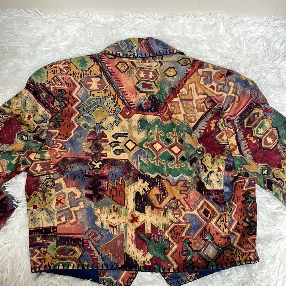 Vintage Rhonda Stark Hand stitched Western Style Crop Jacket - Picture 3 of 10